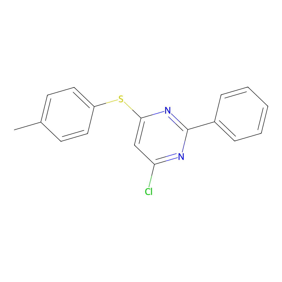 4-Chloro-6-[(4-methylphenyl)sulfanyl]-2-phenylpyrimidine molecular structure, CAS 343373-70-6