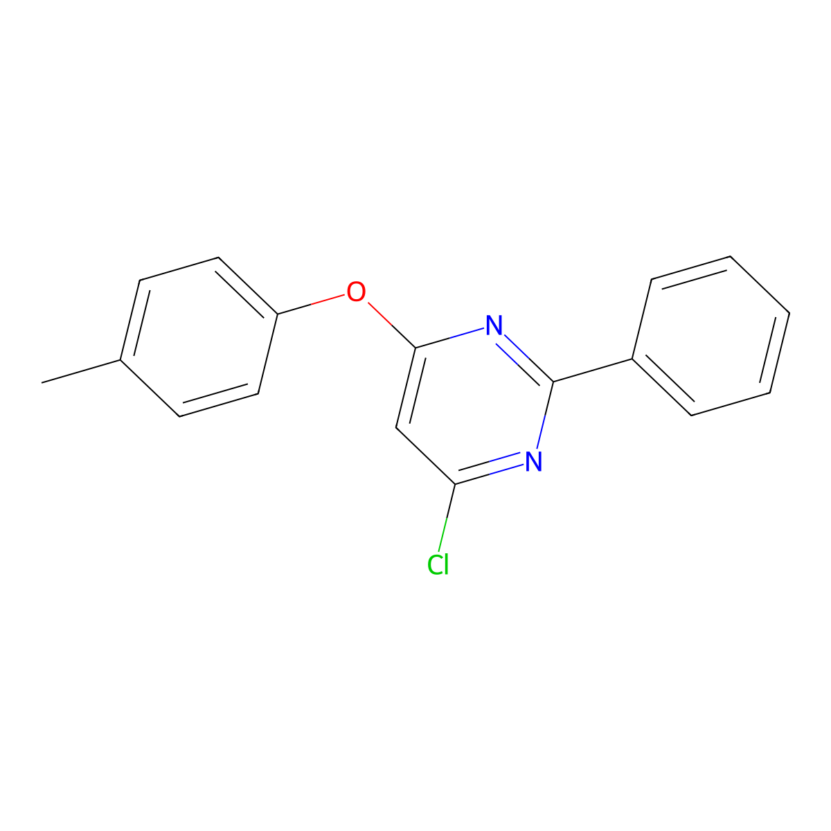 4-Chloro-6-(4-methylphenoxy)-2-phenylpyrimidine molecular structure, CAS 343373-73-9