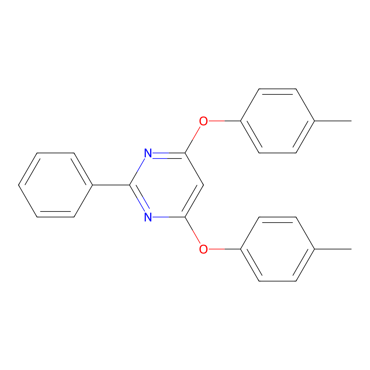 4,6-Bis(4-methylphenoxy)-2-phenylpyrimidine molecular structure, CAS 343373-74-0