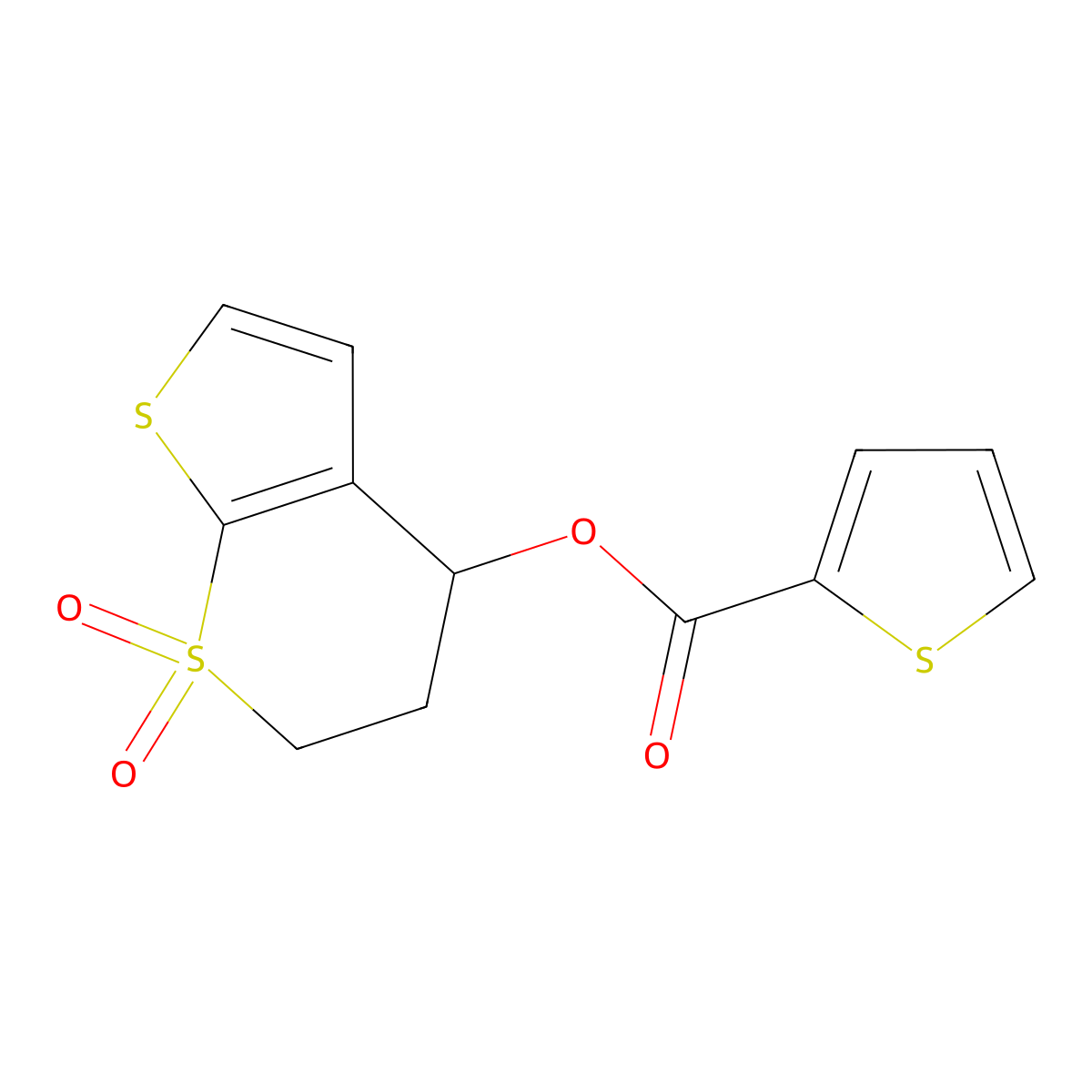 (7,7-dioxo-5,6-dihydro-4H-thieno[2,3-b]thiopyran-4-yl) thiophene-2-carboxylate molecular structure, CAS 343373-83-1