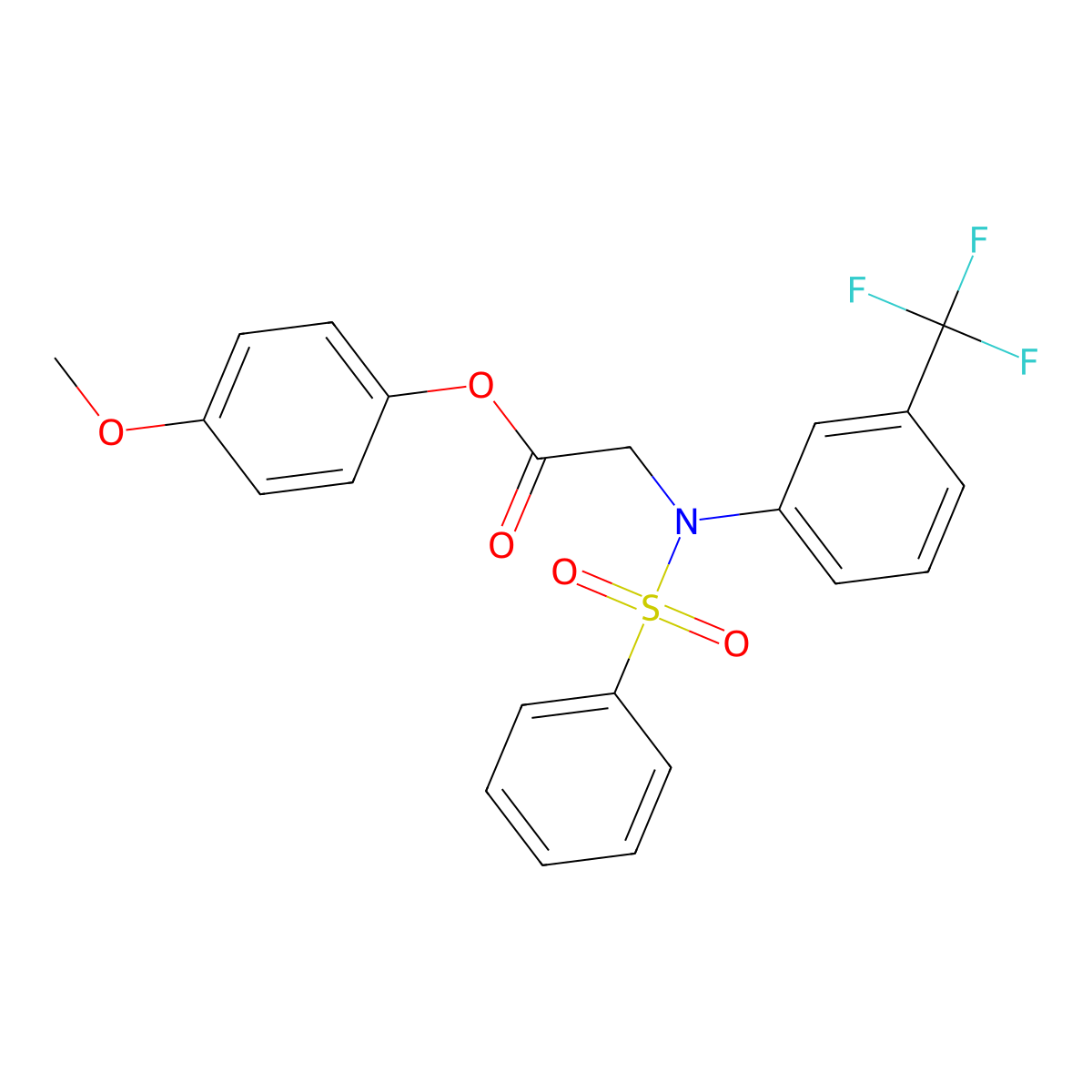 4-Methoxyphenyl 2-[(phenylsulfonyl)-3-(trifluoromethyl)anilino]acetate molecular structure, CAS 343373-85-3