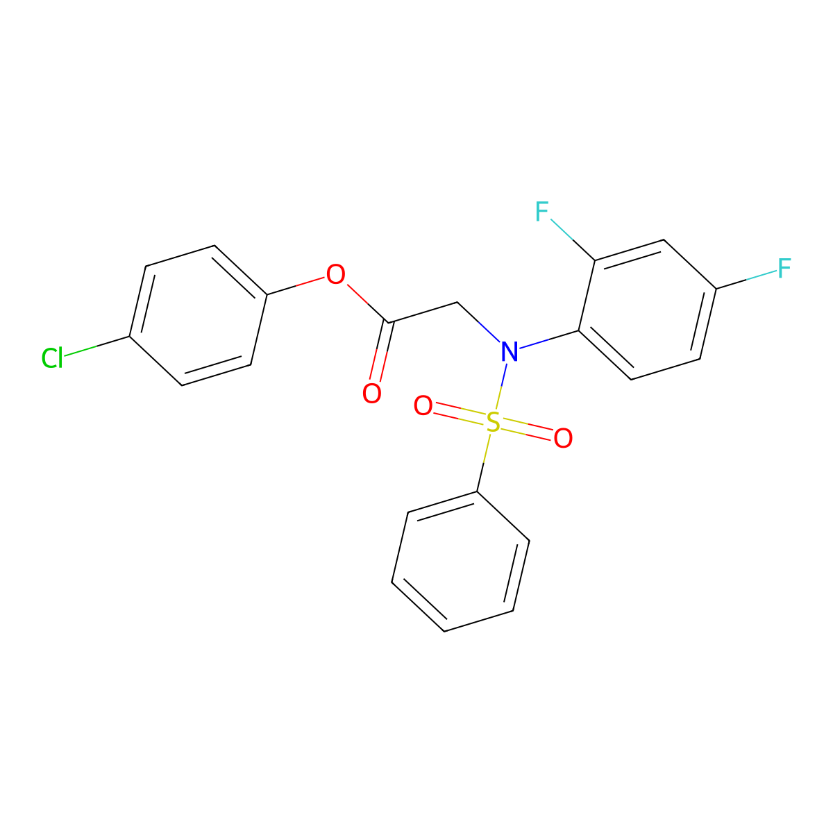 4-Chlorophenyl 2-[2,4-difluoro(phenylsulfonyl)anilino]acetate molecular structure, CAS 343373-89-7