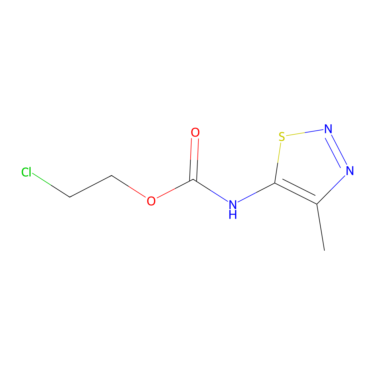 2-chloroethyl N-(4-methyl-1,2,3-thiadiazol-5-yl)carbamate molecular structure, CAS 343373-90-0