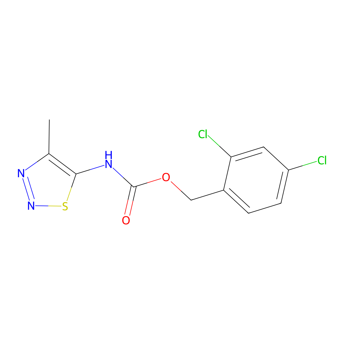 2,4-dichlorobenzyl N-(4-methyl-1,2,3-thiadiazol-5-yl)carbamate molecular structure, CAS 343373-91-1