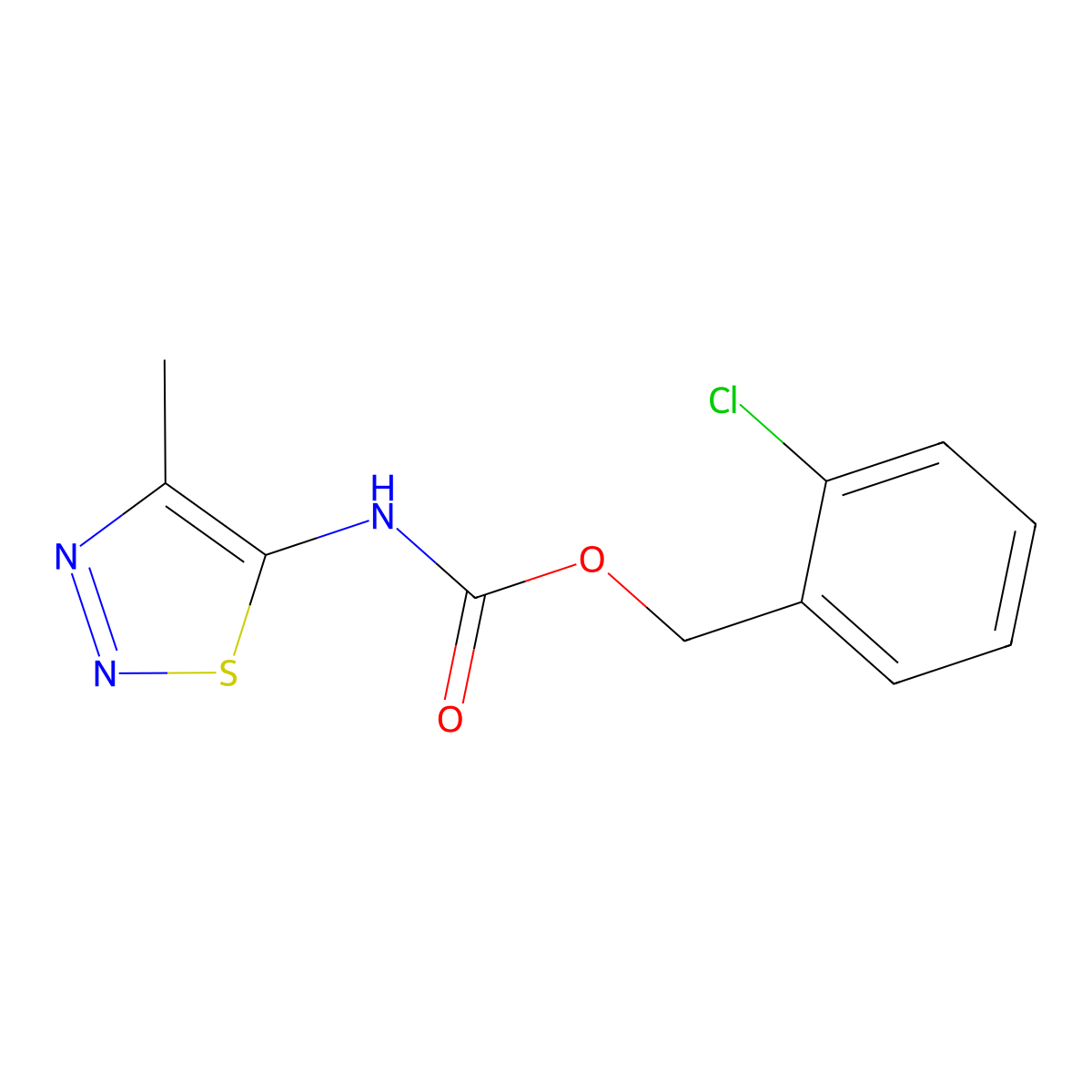 2-chlorobenzyl N-(4-methyl-1,2,3-thiadiazol-5-yl)carbamate molecular structure, CAS 343373-92-2