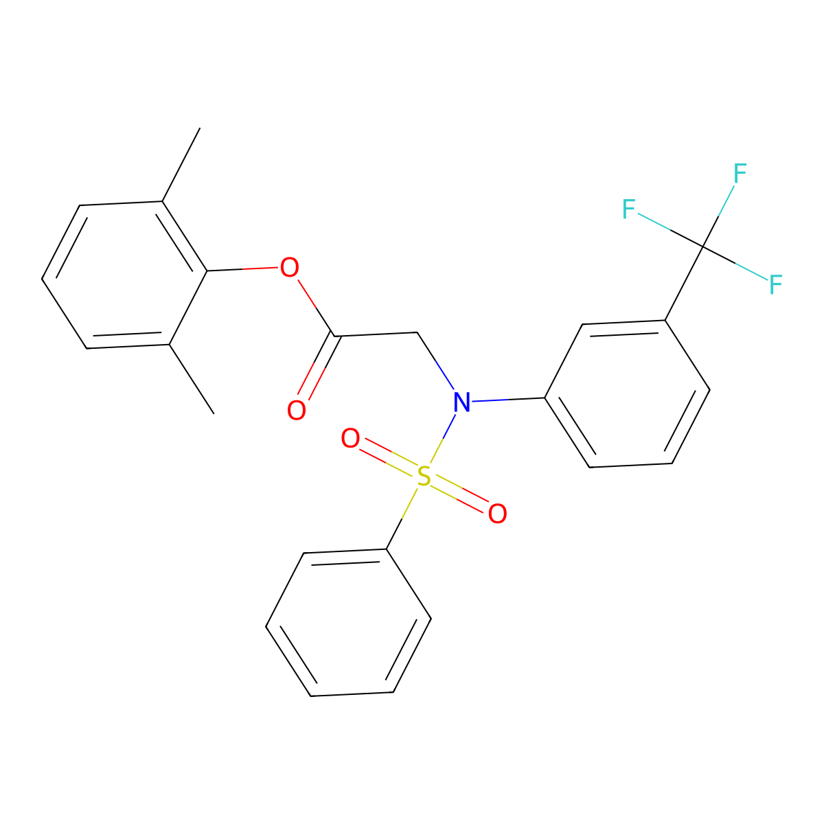 2,6-Dimethylphenyl 2-[(phenylsulfonyl)-3-(trifluoromethyl)anilino]acetate molecular structure, CAS 343373-95-5