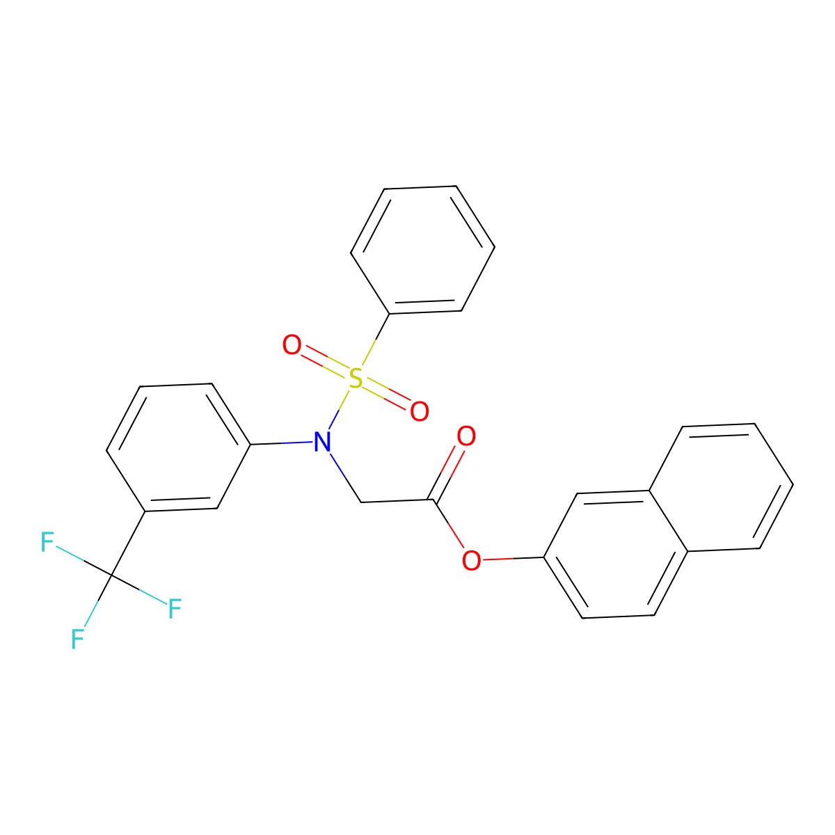 2-Naphthyl 2-[(phenylsulfonyl)-3-(trifluoromethyl)anilino]acetate molecular structure, CAS 343373-96-6