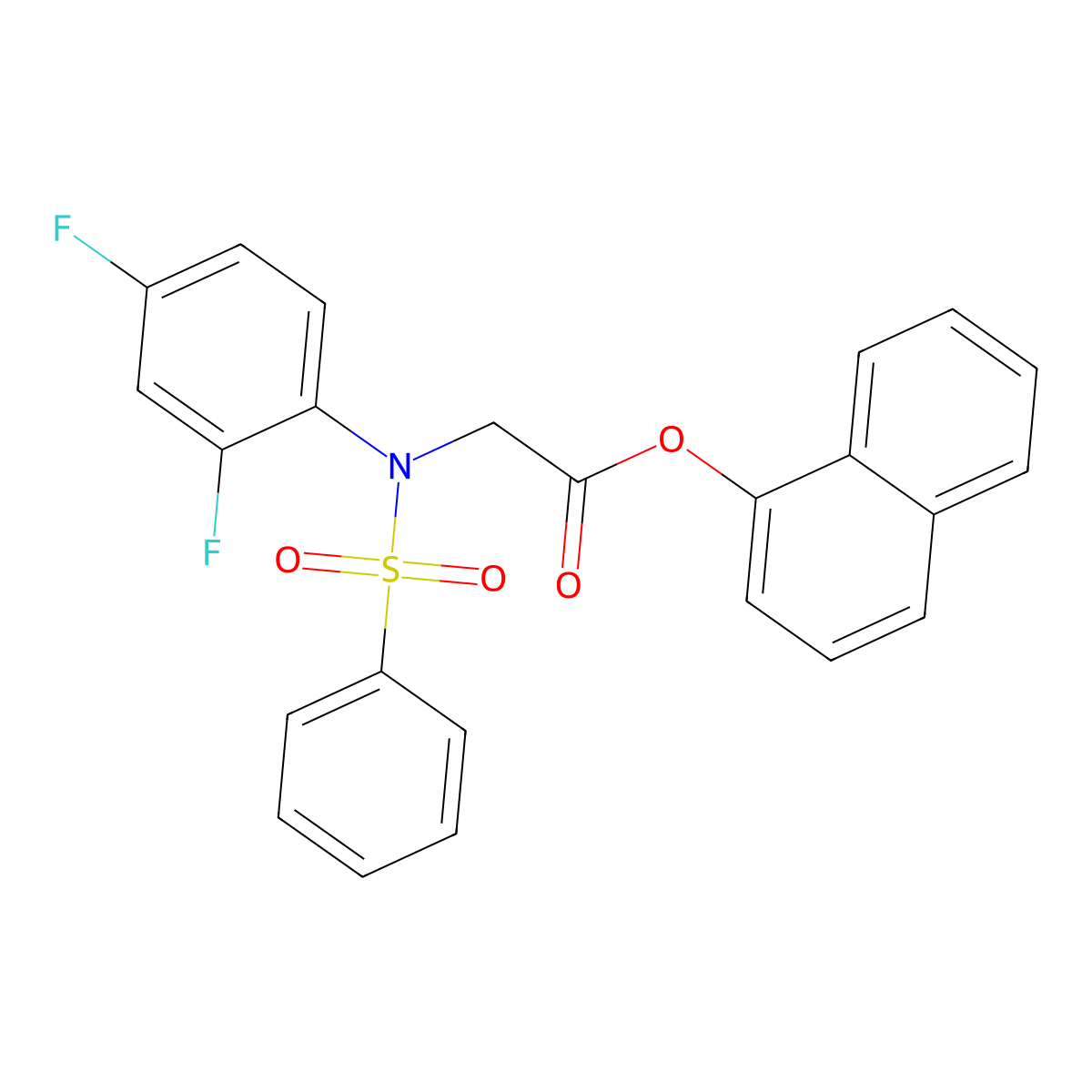 1-Naphthyl 2-[2,4-difluoro(phenylsulfonyl)anilino]acetate molecular structure, CAS 343373-98-8