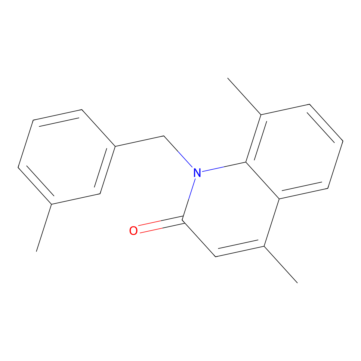 4,8-Dimethyl-1-[(3-methylphenyl)methyl]quinolin-2-one molecular structure, CAS 343374-03-8