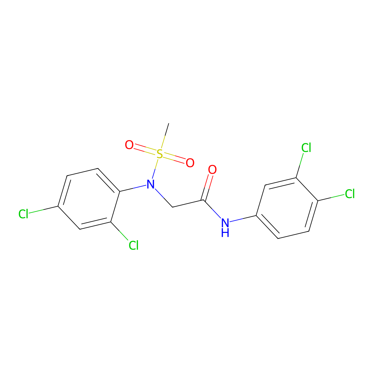 2-[2,4-dichloro(methylsulfonyl)anilino]-N-(3,4-dichlorophenyl)acetamide molecular structure, CAS 343374-05-0