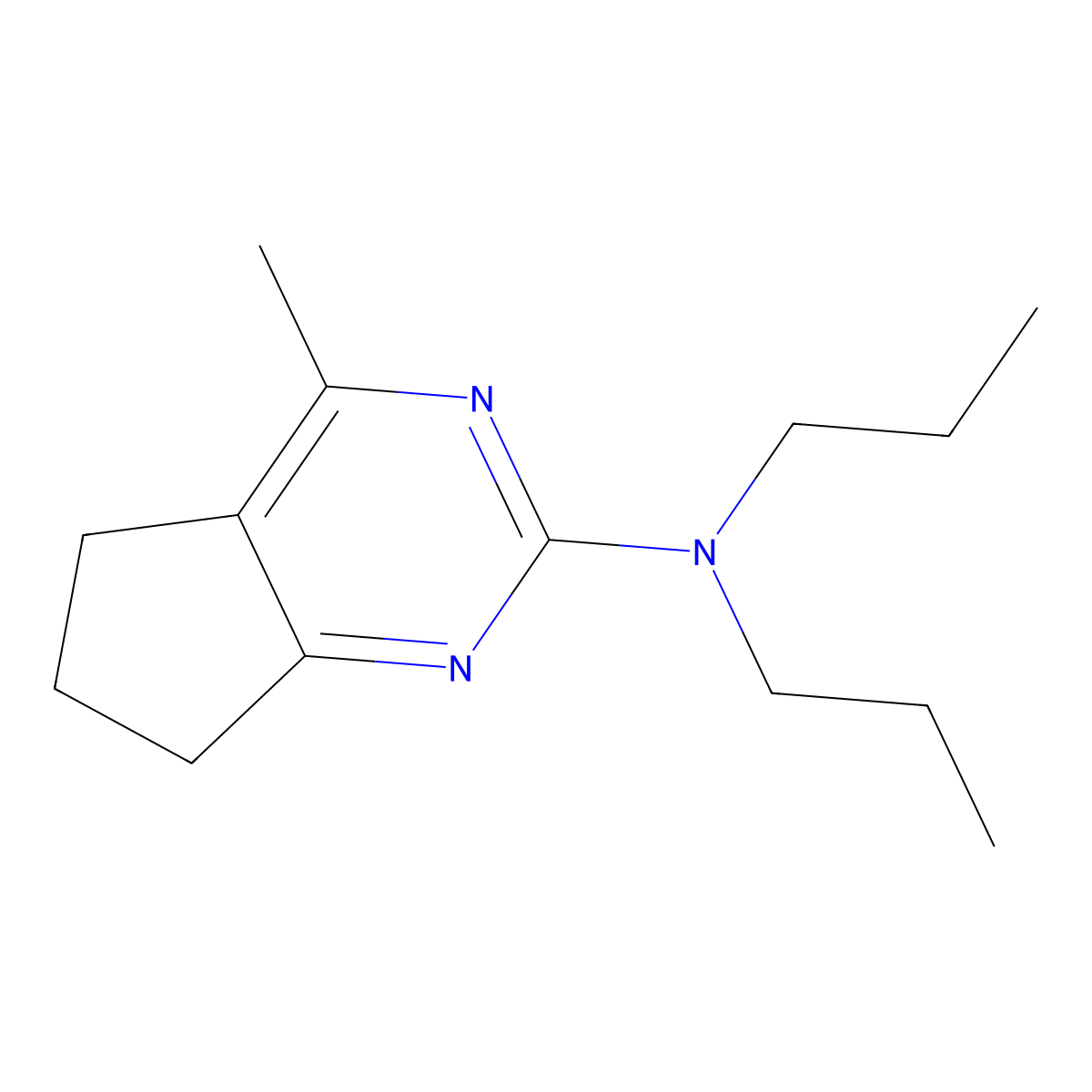 4-methyl-N,N-dipropyl-6,7-dihydro-5H-cyclopenta[d]pyrimidin-2-amine molecular structure, CAS 343374-35-6