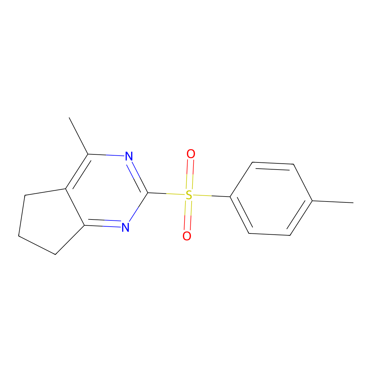 4-methyl-2-[(4-methylphenyl)sulfonyl]-6,7-dihydro-5H-cyclopenta[d]pyrimidine molecular structure, CAS 343374-42-5