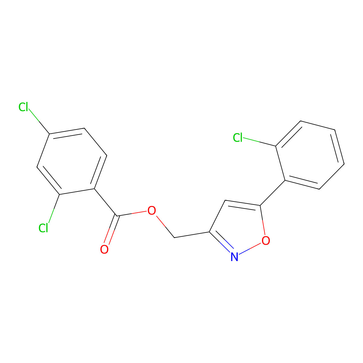 [5-(2-Chlorophenyl)-3-isoxazolyl]methyl 2,4-dichlorobenzenecarboxylate molecular structure, CAS 343374-45-8