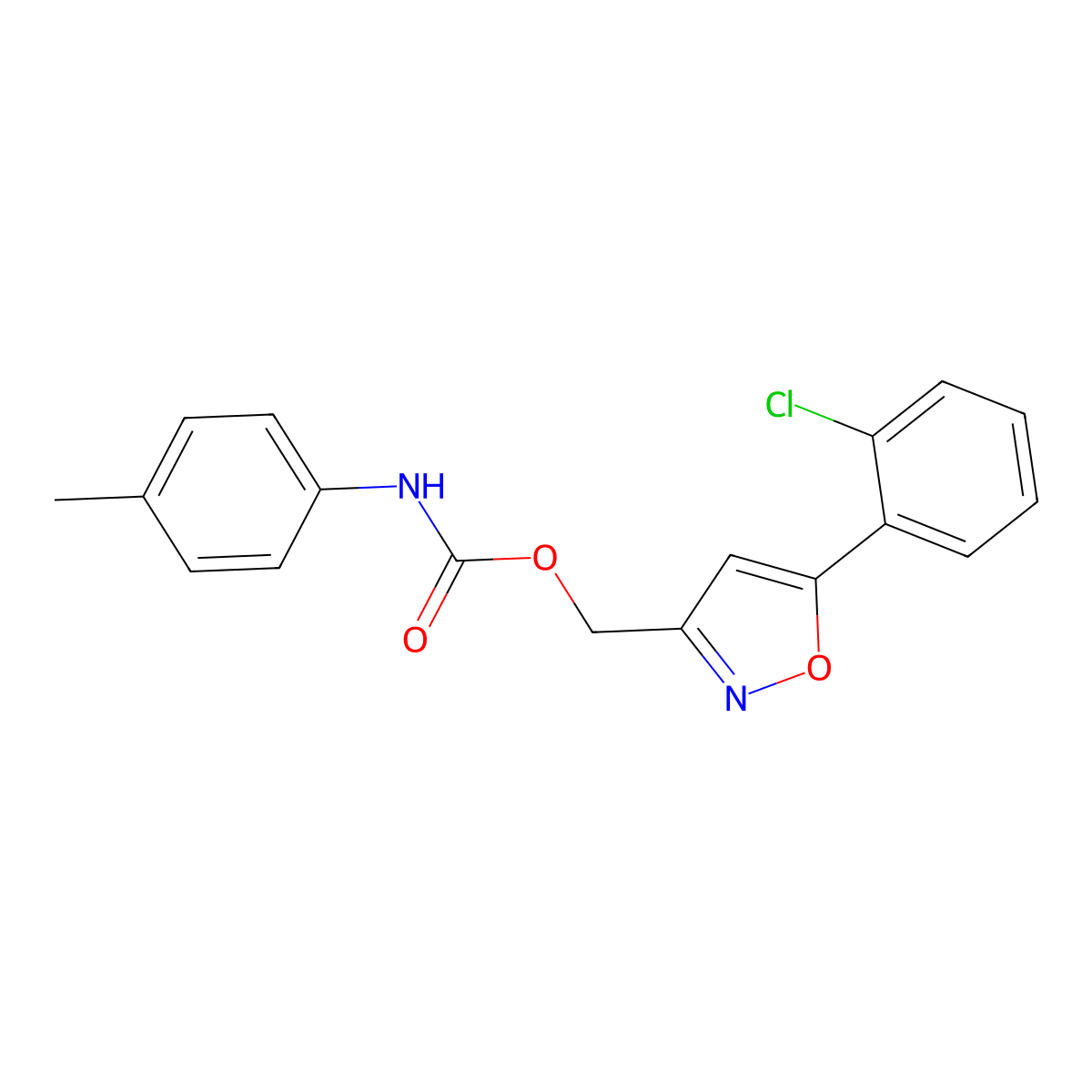 [5-(2-chlorophenyl)-1,2-oxazol-3-yl]methyl N-(4-methylphenyl)carbamate molecular structure, CAS 343374-46-9