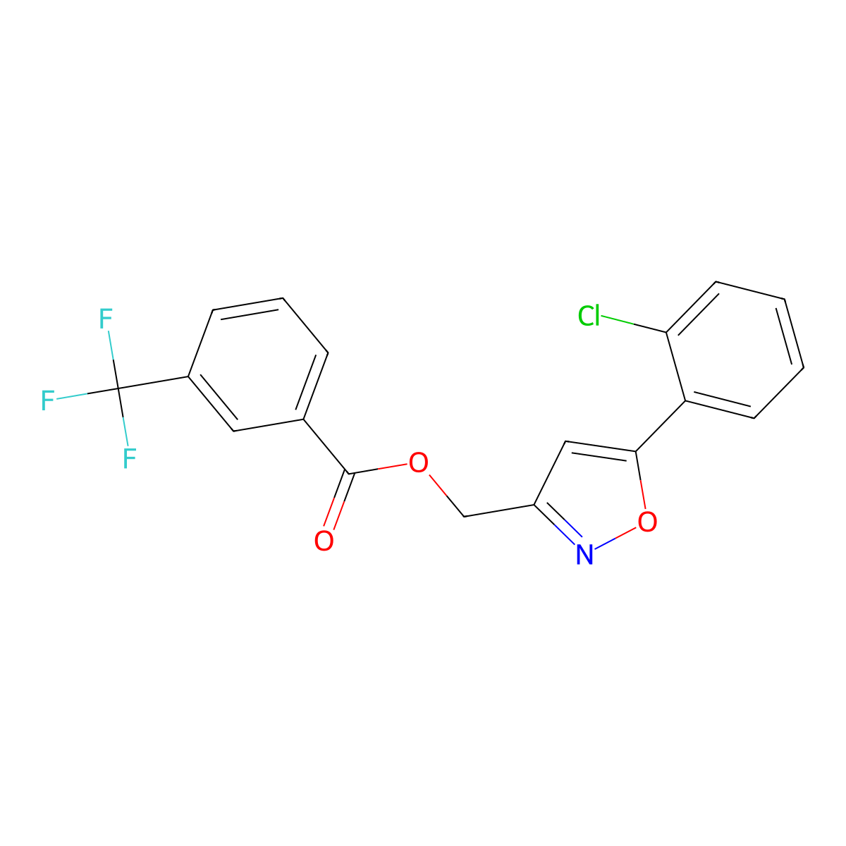[5-(2-Chlorophenyl)-3-isoxazolyl]methyl 3-(trifluoromethyl)benzenecarboxylate molecular structure, CAS 343374-47-0