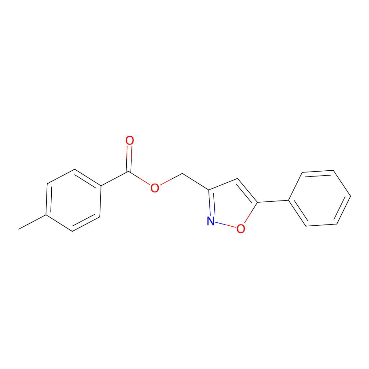 (5-Phenyl-1,2-oxazol-3-yl)methyl 4-methylbenzoate molecular structure, CAS 343374-52-7
