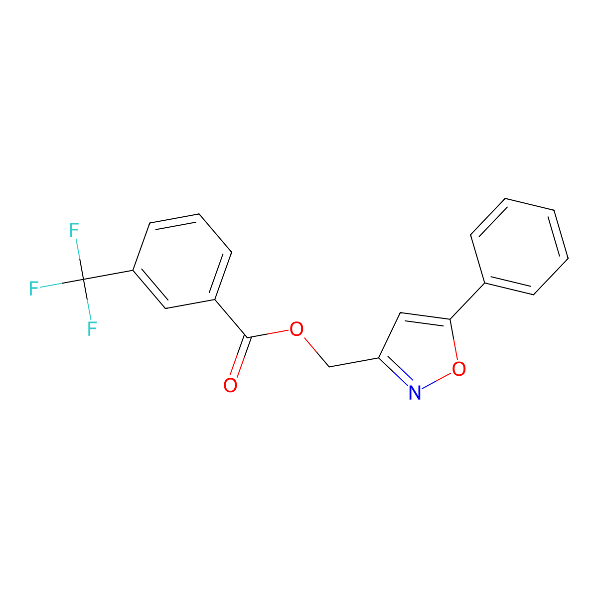 (5-Phenyl-3-isoxazolyl)methyl 3-(trifluoromethyl)benzenecarboxylate molecular structure, CAS 343374-56-1