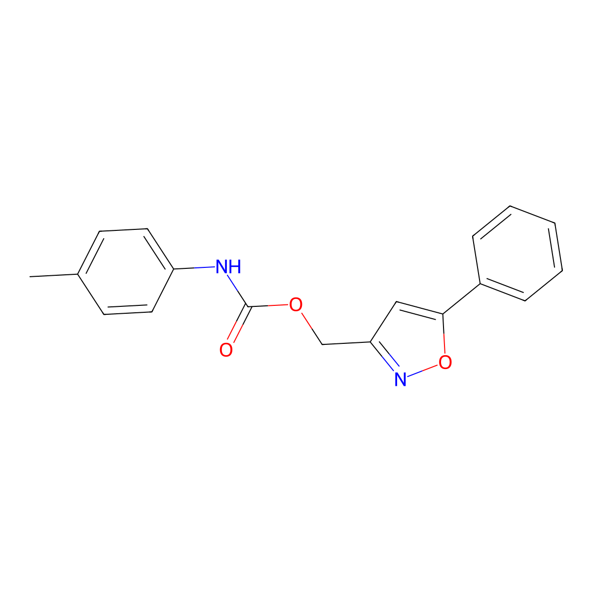 (5-phenyl-1,2-oxazol-3-yl)methyl N-(4-methylphenyl)carbamate molecular structure, CAS 343374-59-4