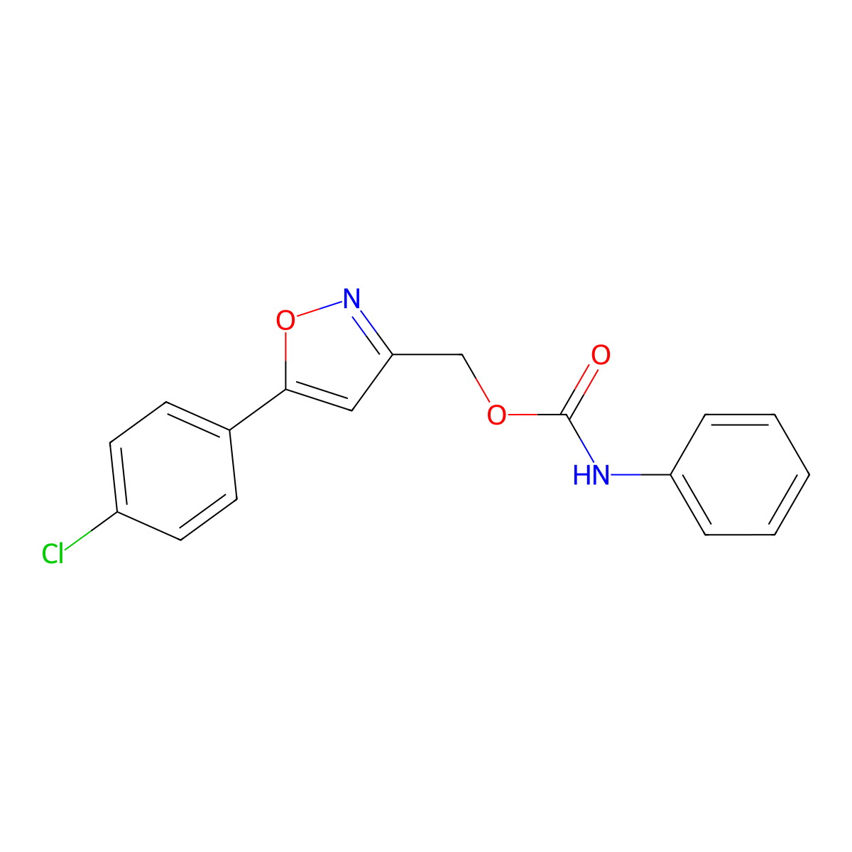 [5-(4-chlorophenyl)-1,2-oxazol-3-yl]methyl N-phenylcarbamate molecular structure, CAS 343374-66-3