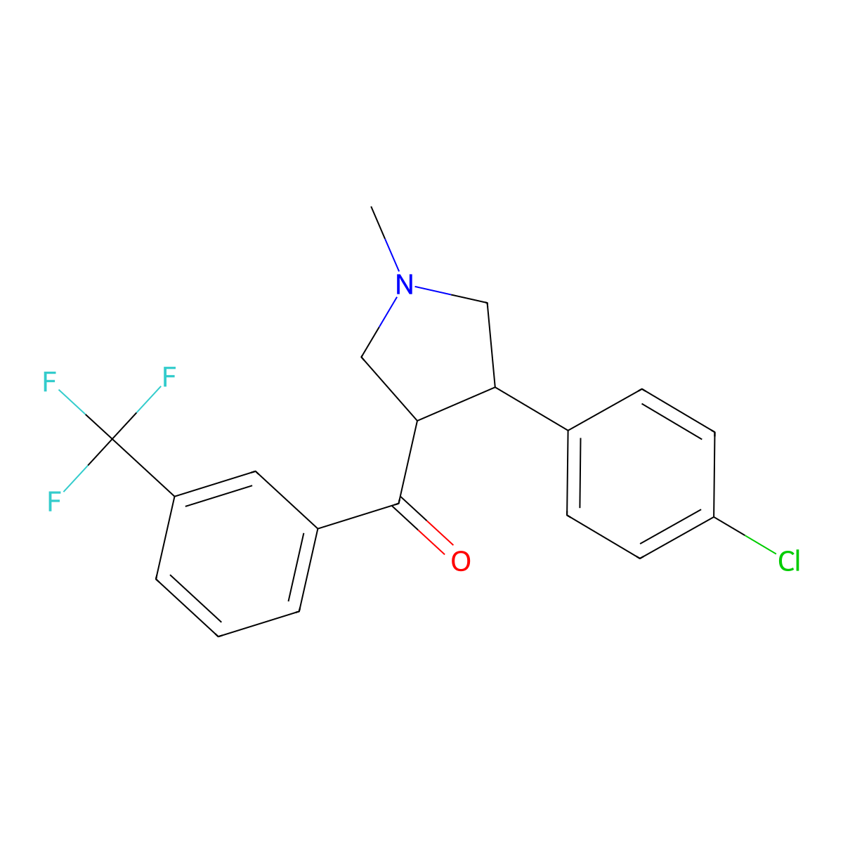 [4-(4-chlorophenyl)-1-methyltetrahydro-1H-pyrrol-3-yl][3-(trifluoromethyl)phenyl]methanone molecular structure, CAS 343374-74-3