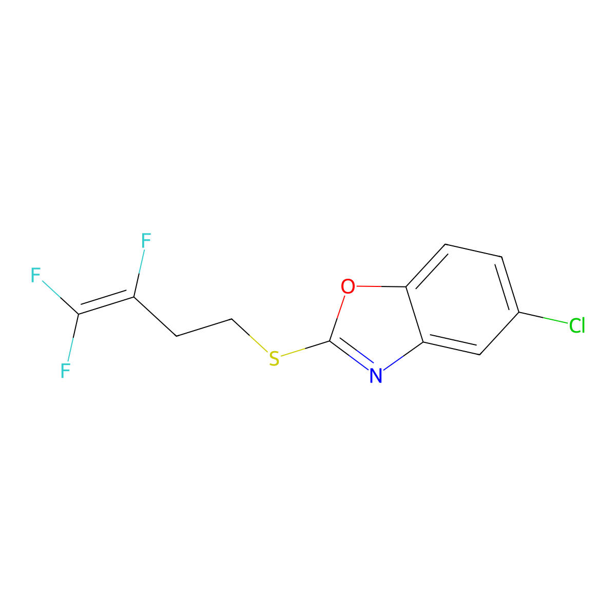 5-Chloro-1,3-benzoxazol-2-yl 3,4,4-trifluoro-3-butenyl sulfide molecular structure, CAS 343374-83-4