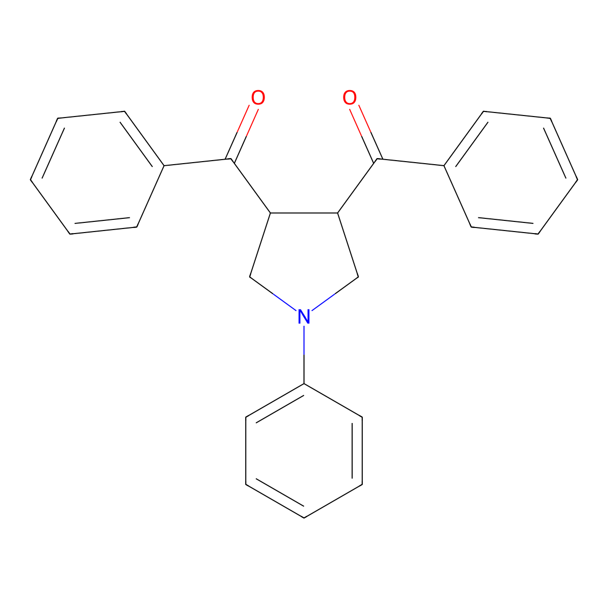 (4-benzoyl-1-phenyltetrahydro-1H-pyrrol-3-yl)(phenyl)methanone molecular structure, CAS 343374-86-7
