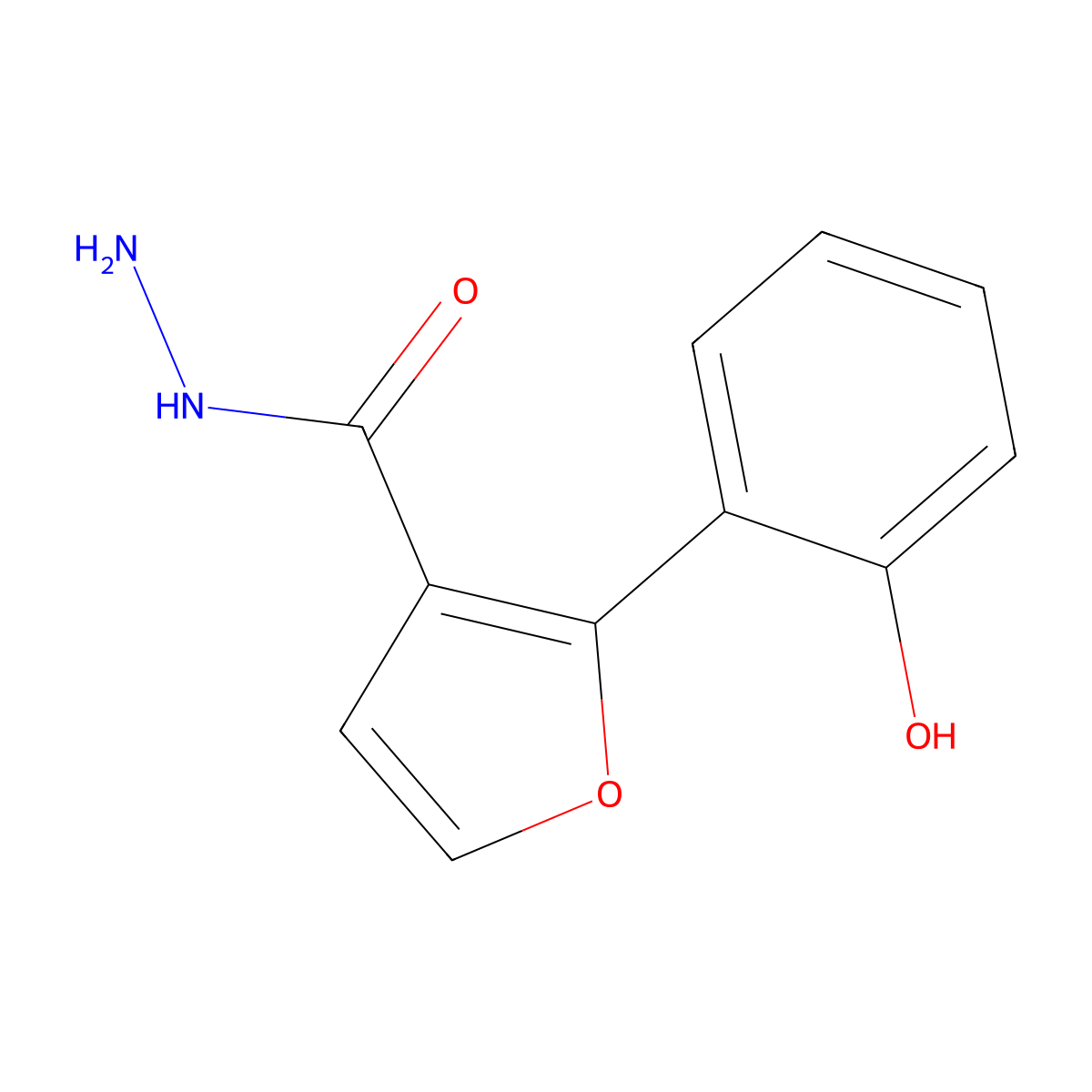 2-(2-Hydroxyphenyl)furan-3-carbohydrazide molecular structure, CAS 343375-10-0