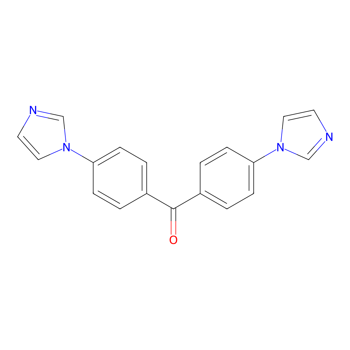 Bis(4-imidazol-1-ylphenyl)methanone molecular structure, CAS 343375-12-2