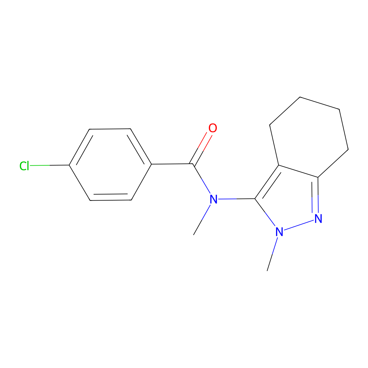 4-chloro-N-methyl-N-(2-methyl-4,5,6,7-tetrahydro-2H-indazol-3-yl)benzenecarboxamide molecular structure, CAS 343375-27-9