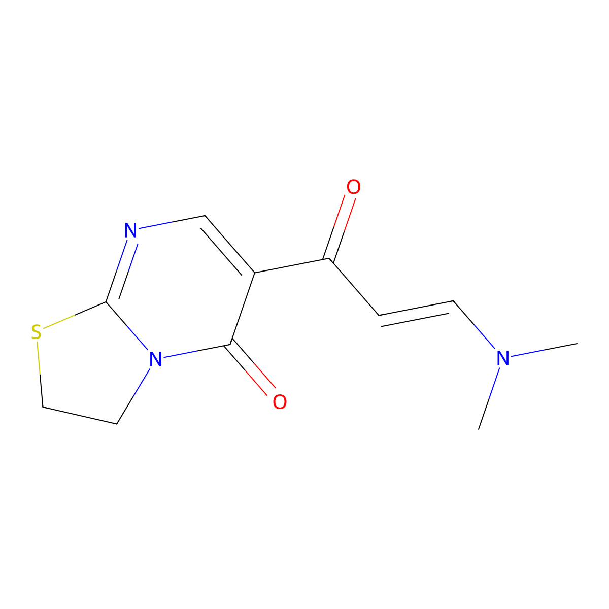 6-[3-(dimethylamino)acryloyl]-2,3-dihydro-5H-[1,3]thiazolo[3,2-a]pyrimidin-5-one molecular structure, CAS 343375-28-0
