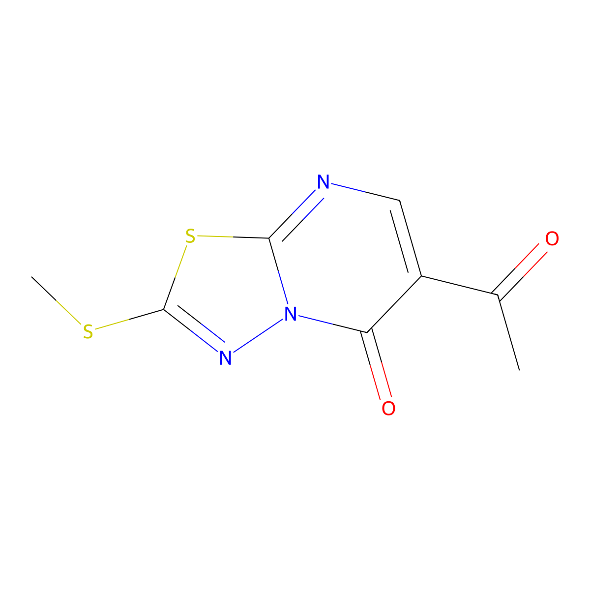 6-acetyl-2-(methylsulfanyl)-5H-[1,3,4]thiadiazolo[3,2-a]pyrimidin-5-one molecular structure, CAS 343375-30-4