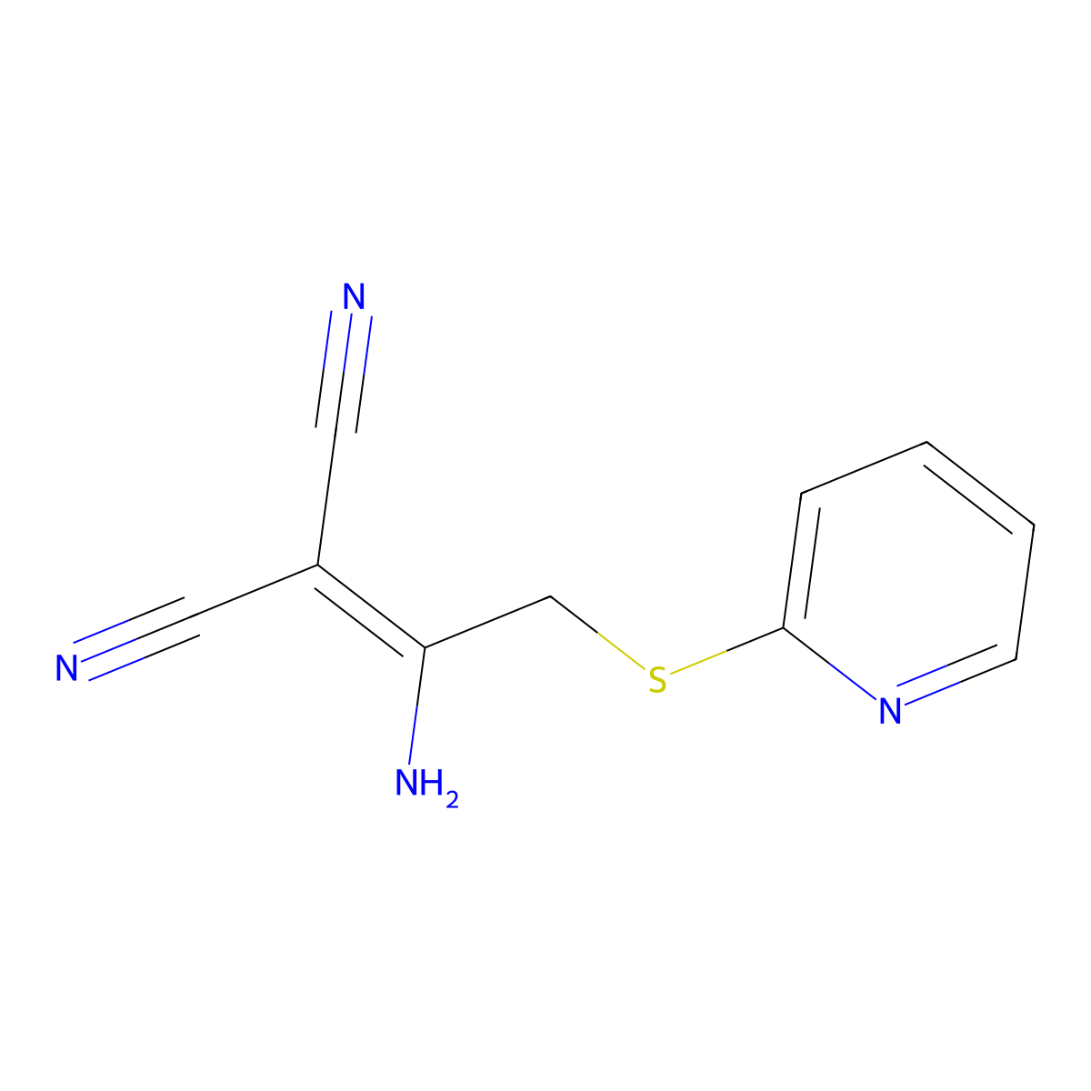 2-(1-Amino-2-(2-pyridinylsulfanyl)ethylidene)malononitrile molecular structure, CAS 343375-33-7