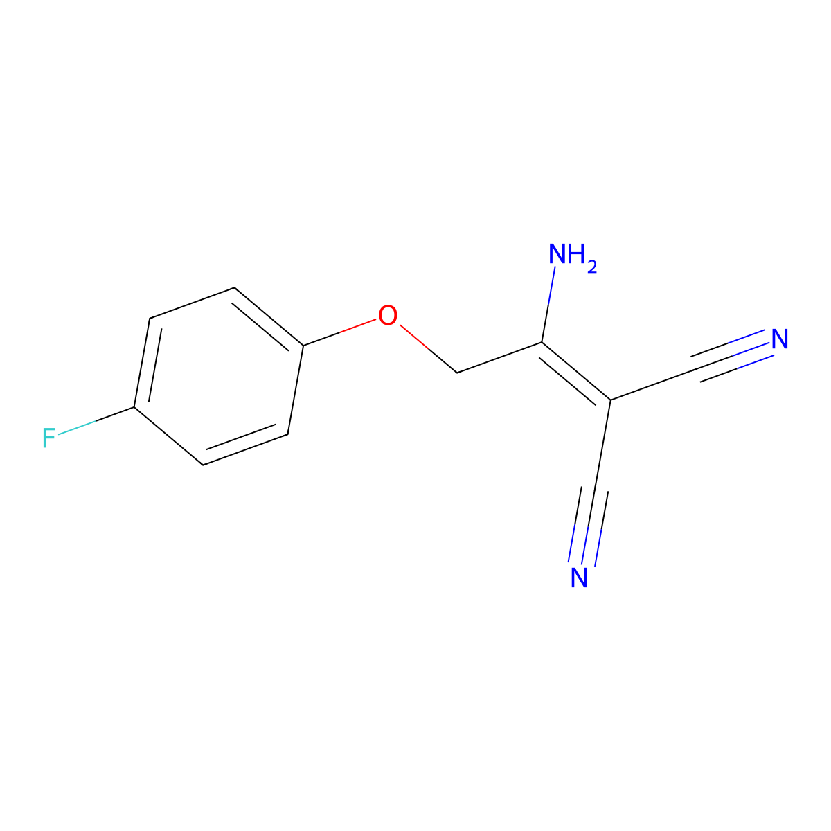 2-[1-Amino-2-(4-fluorophenoxy)ethylidene]malononitrile molecular structure, CAS 343375-38-2