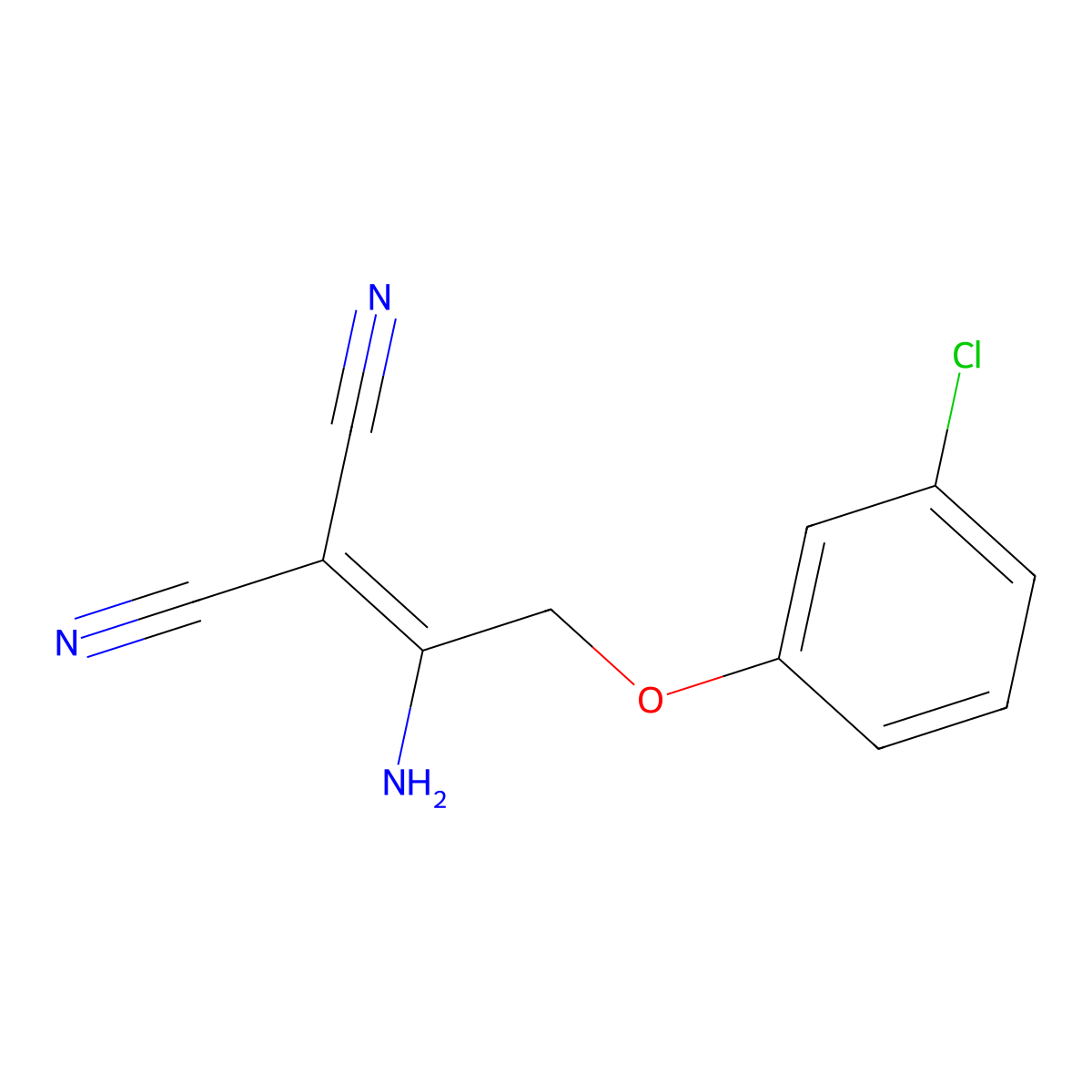 2-[1-Amino-2-(3-chlorophenoxy)ethylidene]-malononitrile molecular structure, CAS 343375-39-3