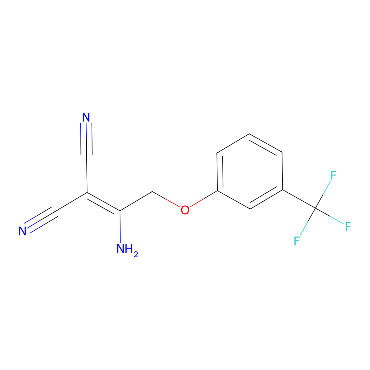 2-(1-Amino-2-(3-(trifluoromethyl)phenoxy)ethylidene)propanedinitrile molecular structure, CAS 343375-42-8