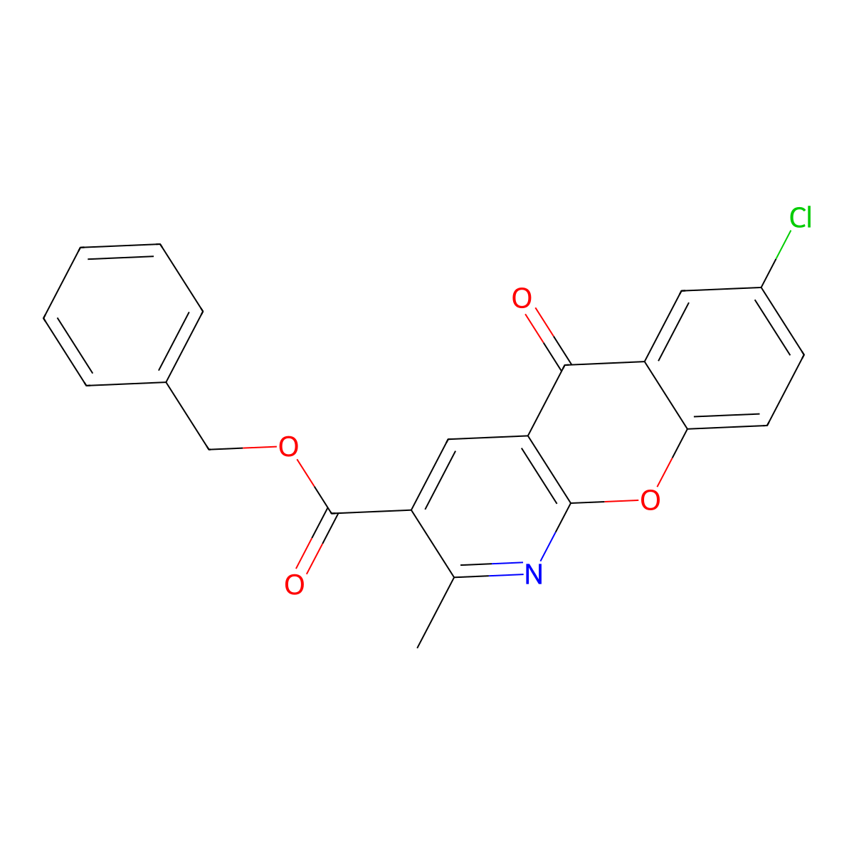 benzyl 7-chloro-2-methyl-5-oxo-5H-chromeno[2,3-b]pyridine-3-carboxylate molecular structure, CAS 343375-50-8