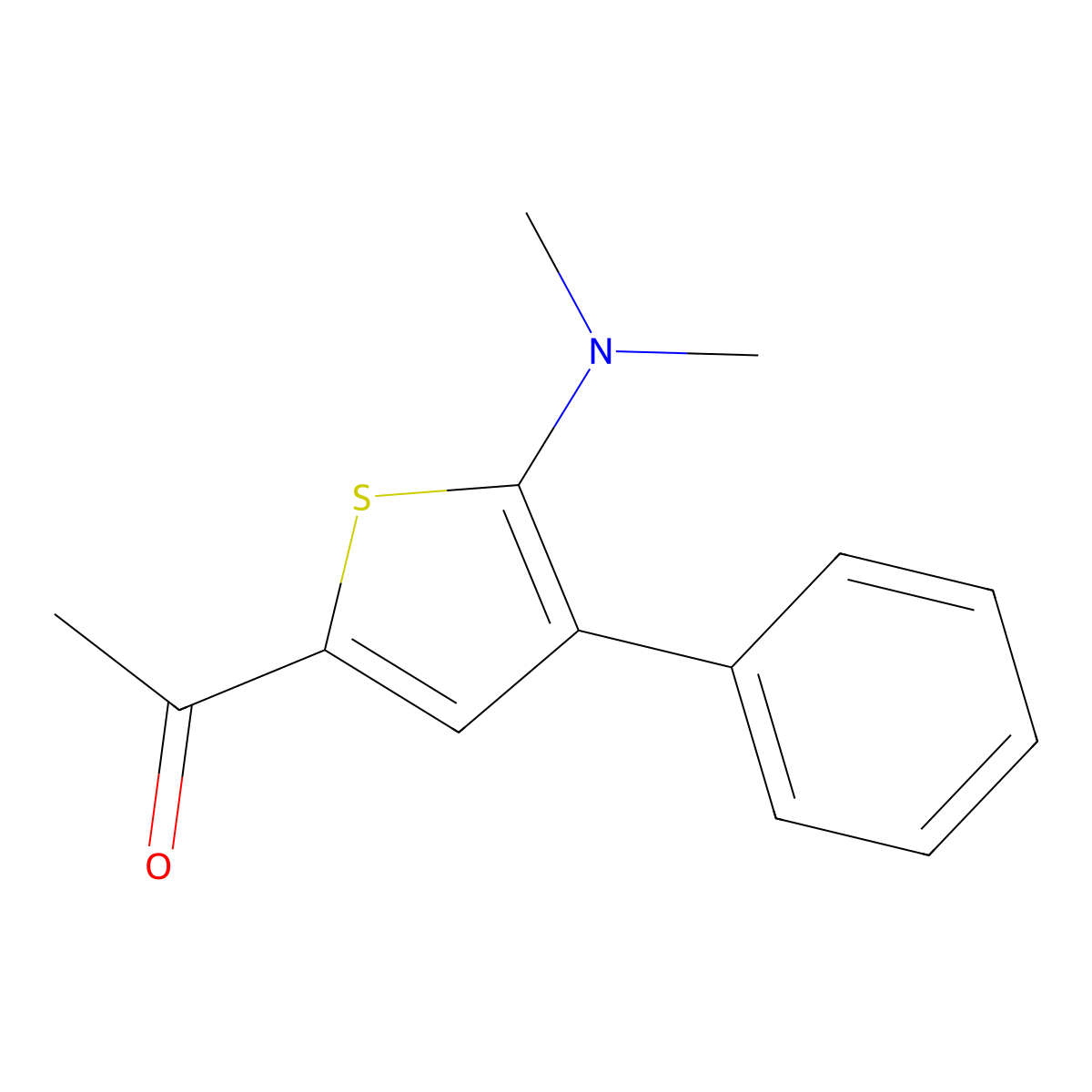 1-[5-(Dimethylamino)-4-phenyl-2-thienyl]-1-ethanone molecular structure, CAS 343375-57-5