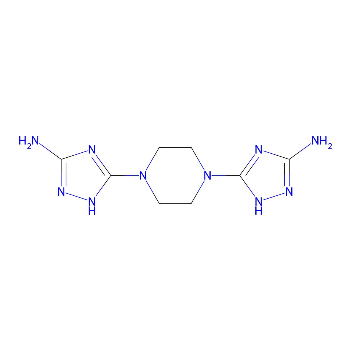 5-[4-(3-amino-1H-1,2,4-triazol-5-yl)piperazino]-1H-1,2,4-triazol-3-amine molecular structure, CAS 343375-71-3