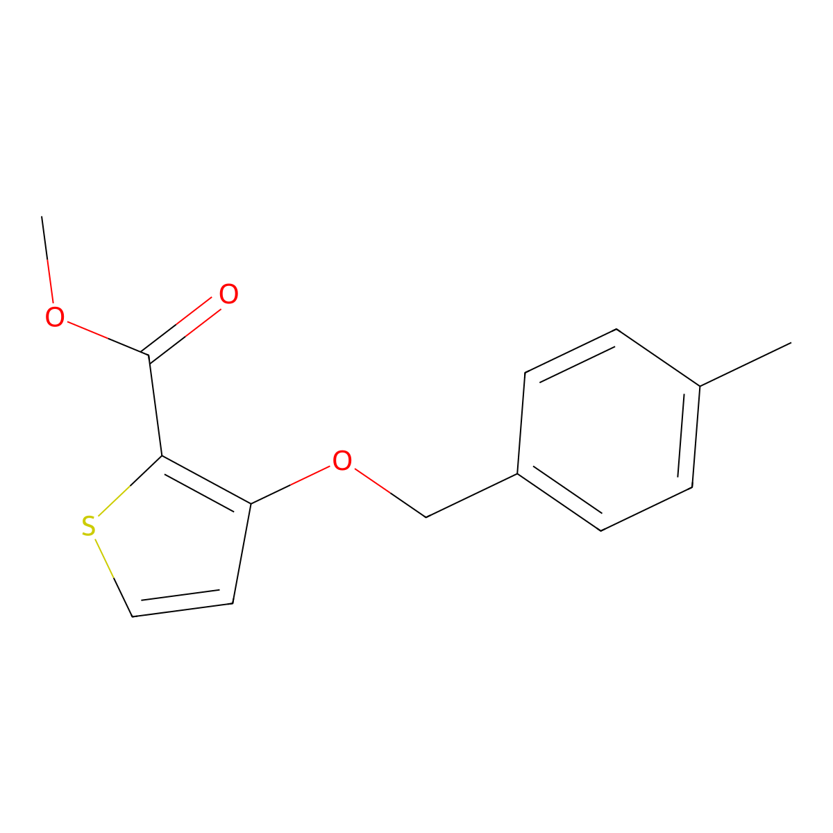 Methyl 3-[(4-methylphenyl)methoxy]thiophene-2-carboxylate molecular structure, CAS 343375-77-9