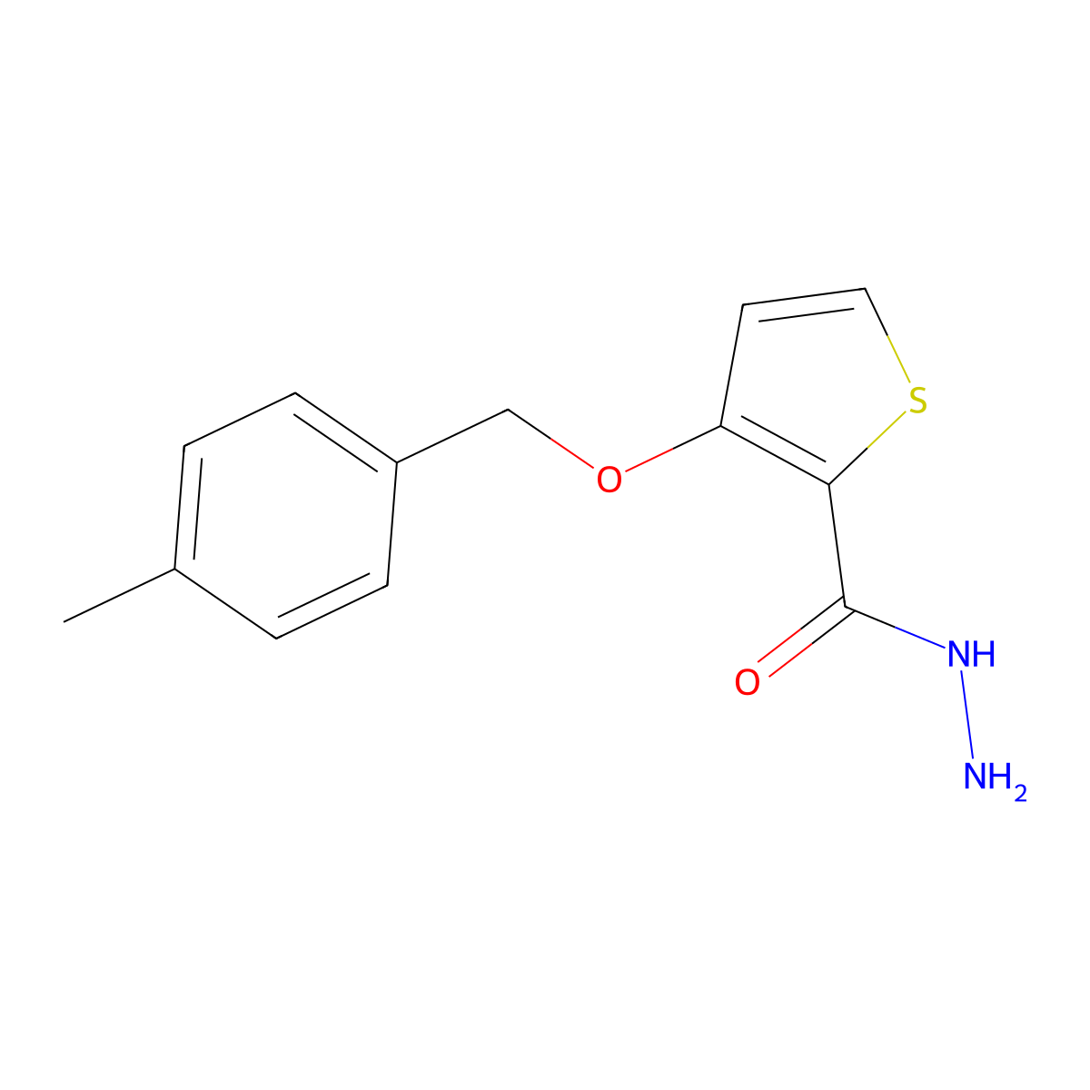 3-((4-Methylbenzyl)oxy)thiophene-2-carbohydrazide molecular structure, CAS 343375-82-6
