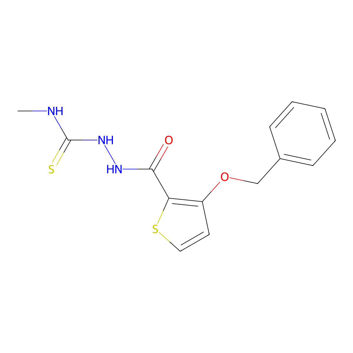 2-{[3-(benzyloxy)-2-thienyl]carbonyl}-N-methyl-1-hydrazinecarbothioamide molecular structure, CAS 343375-84-8