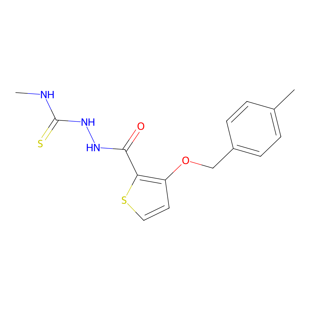 N-methyl-2-({3-[(4-methylbenzyl)oxy]-2-thienyl}carbonyl)-1-hydrazinecarbothioamide molecular structure, CAS 343375-85-9