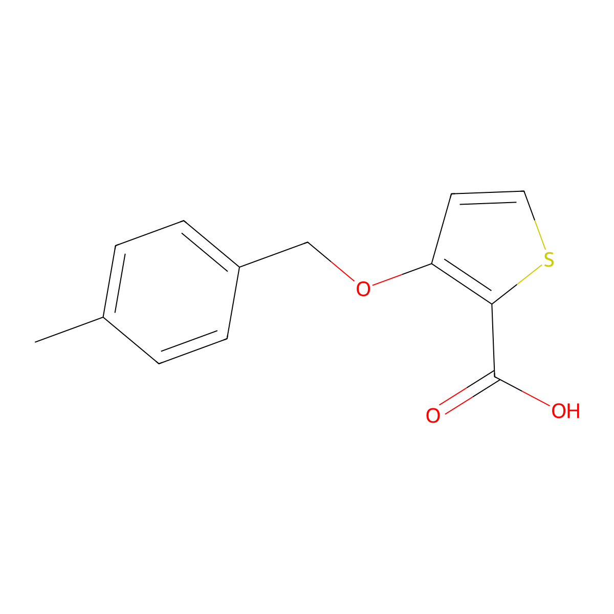 3-[(4-Methylbenzyl)oxy]-2-thiophenecarboxylic acid molecular structure, CAS 343375-89-3