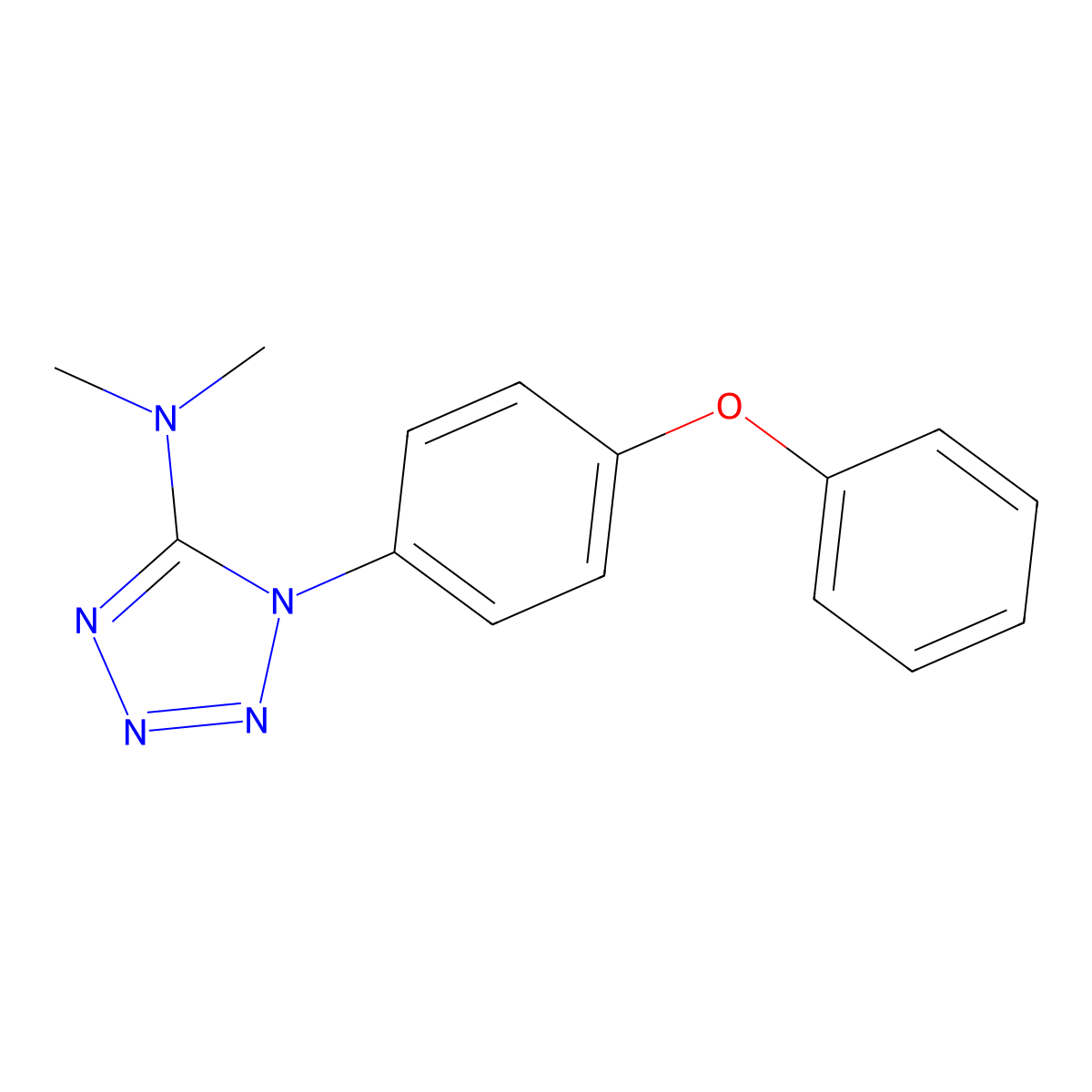 N,N-dimethyl-1-(4-phenoxyphenyl)-1H-1,2,3,4-tetraazol-5-amine molecular structure, CAS 343375-95-1