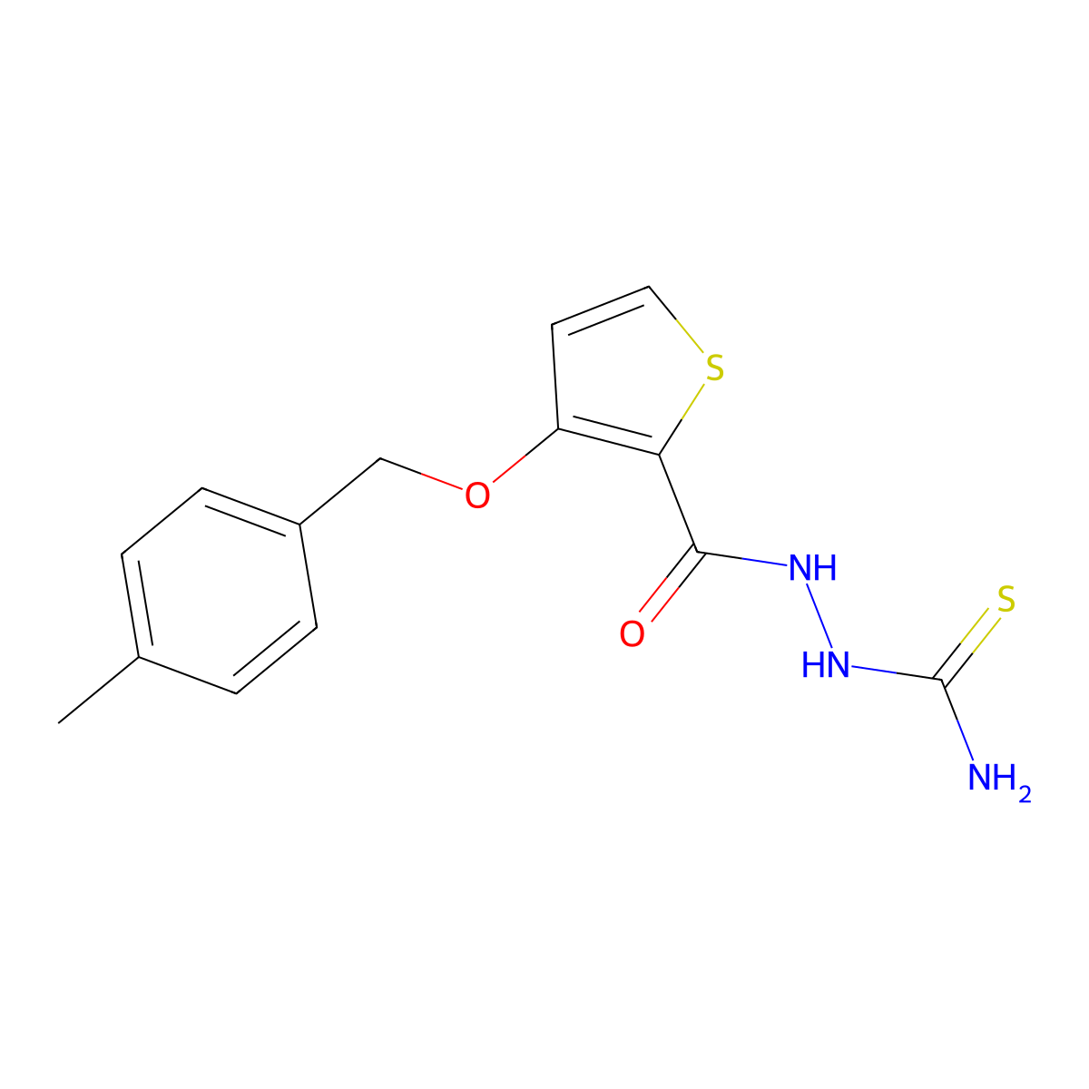 2-({3-[(4-Methylbenzyl)oxy]-2-thienyl}carbonyl)-1-hydrazinecarbothioamide molecular structure, CAS 343375-97-3