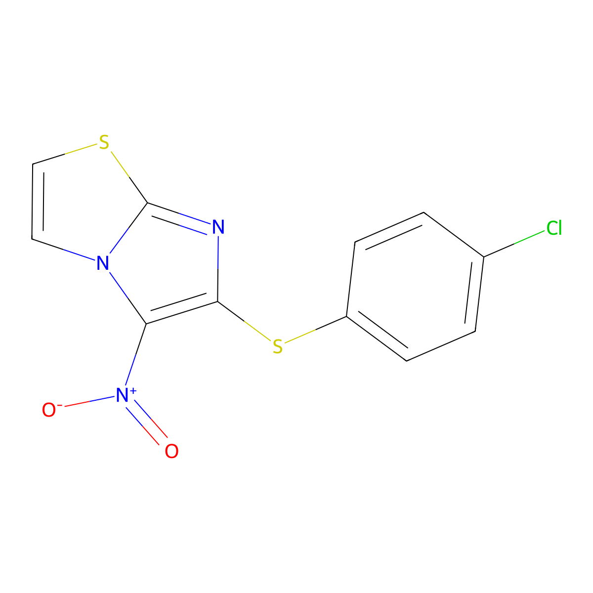 4-Chlorophenyl 5-nitroimidazo[2,1-b][1,3]thiazol-6-yl sulfide molecular structure, CAS 343376-00-1