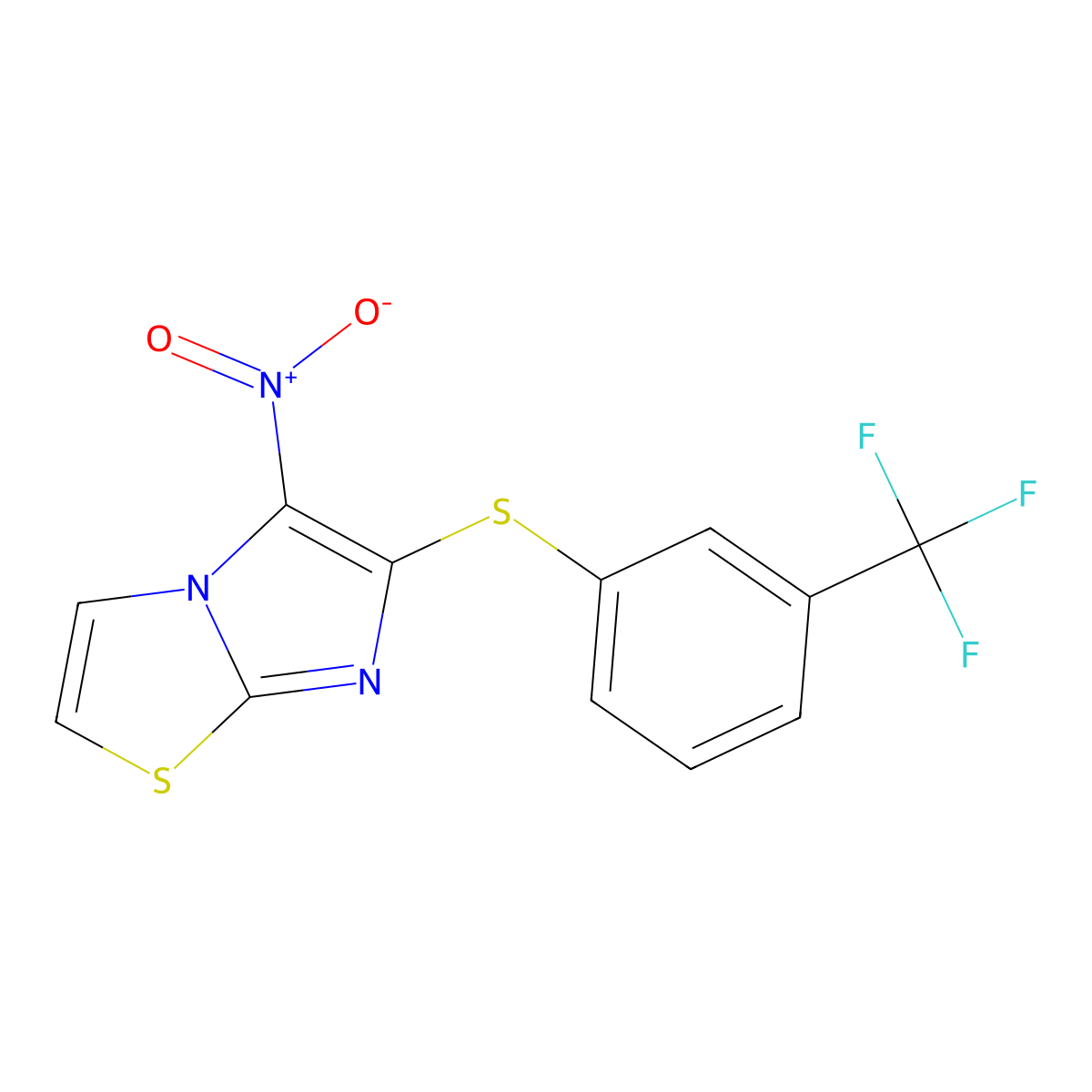 5-Nitro-6-{[3-(trifluoromethyl)phenyl]sulfanyl}imidazo[2,1-b][1,3]thiazole molecular structure, CAS 343376-01-2