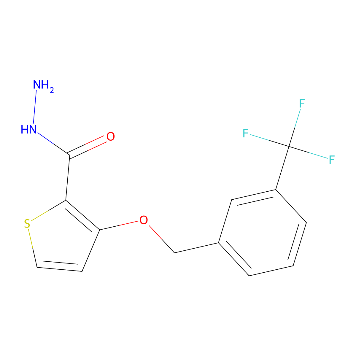3-{[3-(Trifluoromethyl)benzyl]oxy}-2-thiophenecarbohydrazide molecular structure, CAS 343376-03-4
