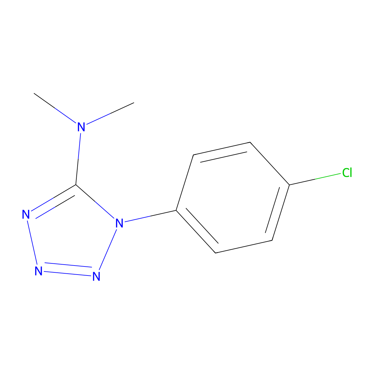 1-[4-Chlorophenyl]-N,N-dimethyl-1H-tetrazol-5-amine molecular structure, CAS 343376-06-7