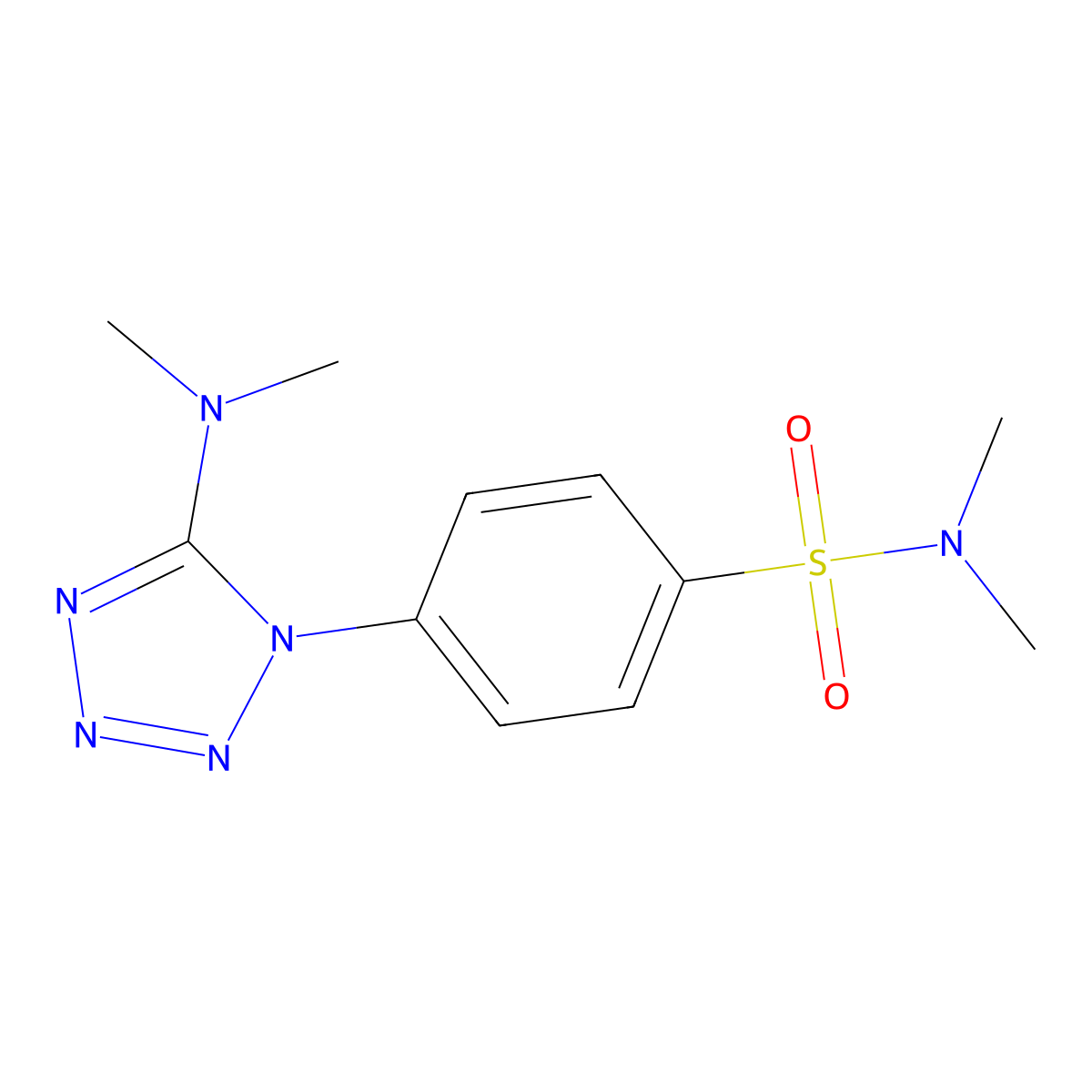 4-[5-(dimethylamino)-1H-1,2,3,4-tetraazol-1-yl]-N,N-dimethylbenzenesulfonamide molecular structure, CAS 343376-17-0